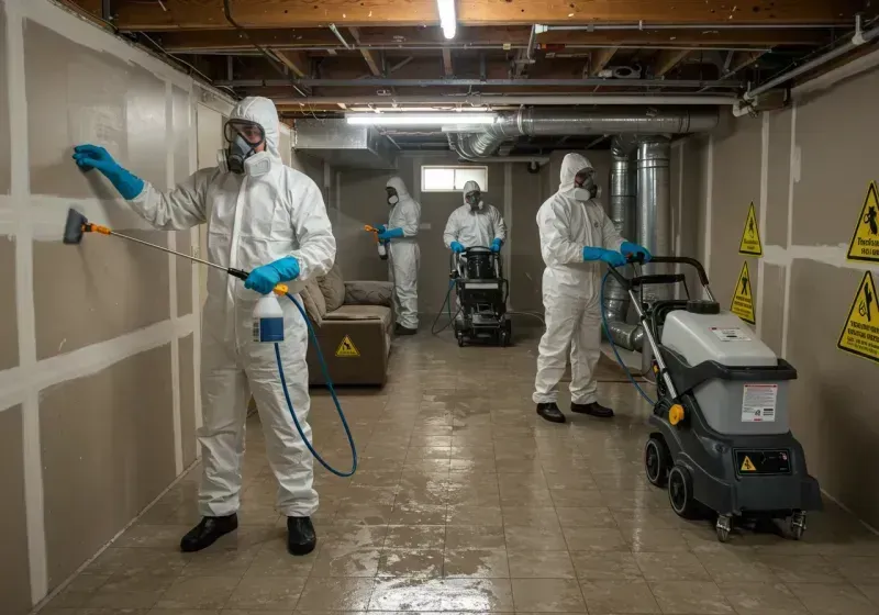 Basement Moisture Removal and Structural Drying process in Edgewood, FL